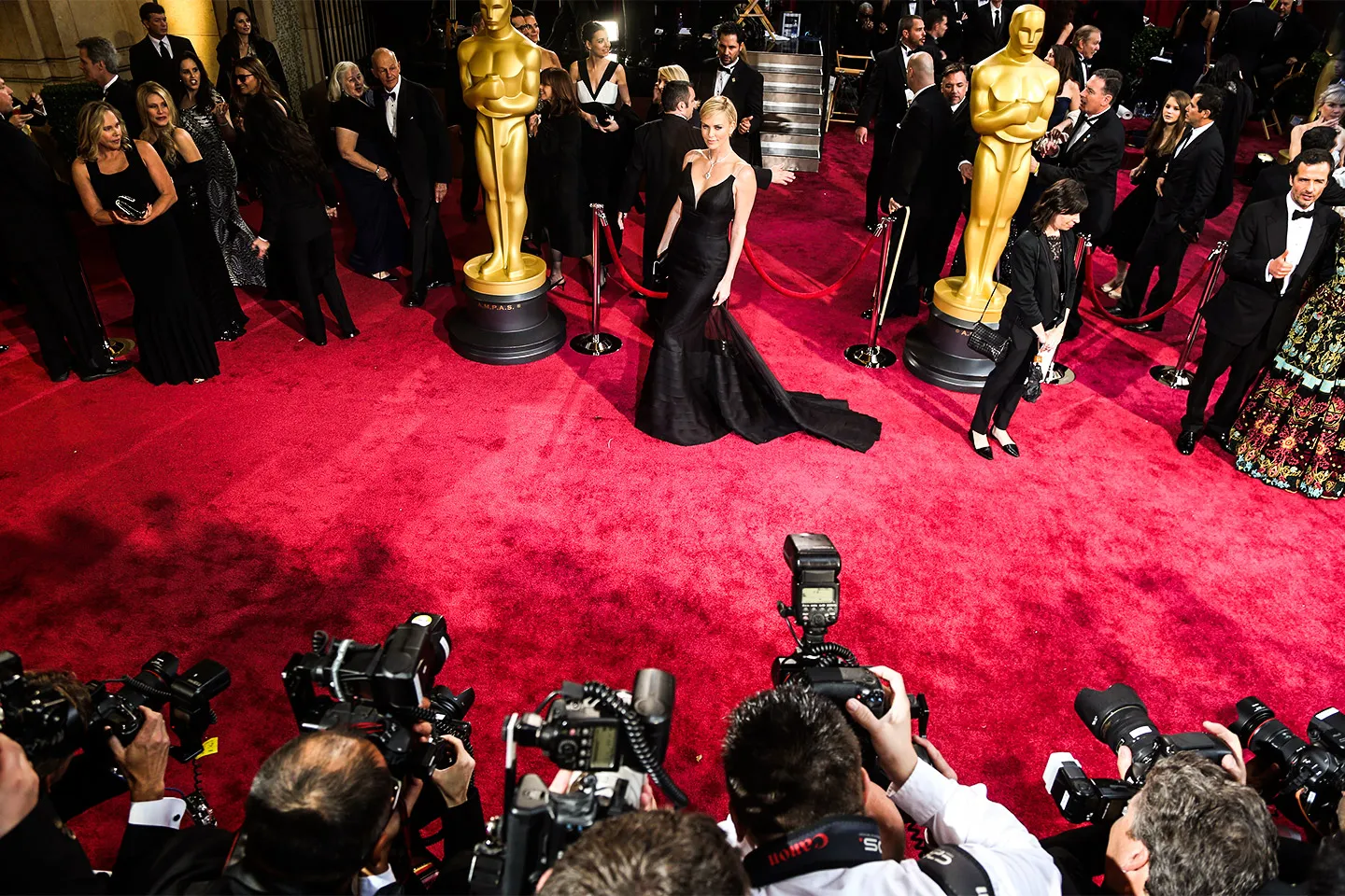 Charlize Theron on the Oscars red carpet