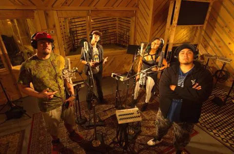 Native American artists in the recording studio