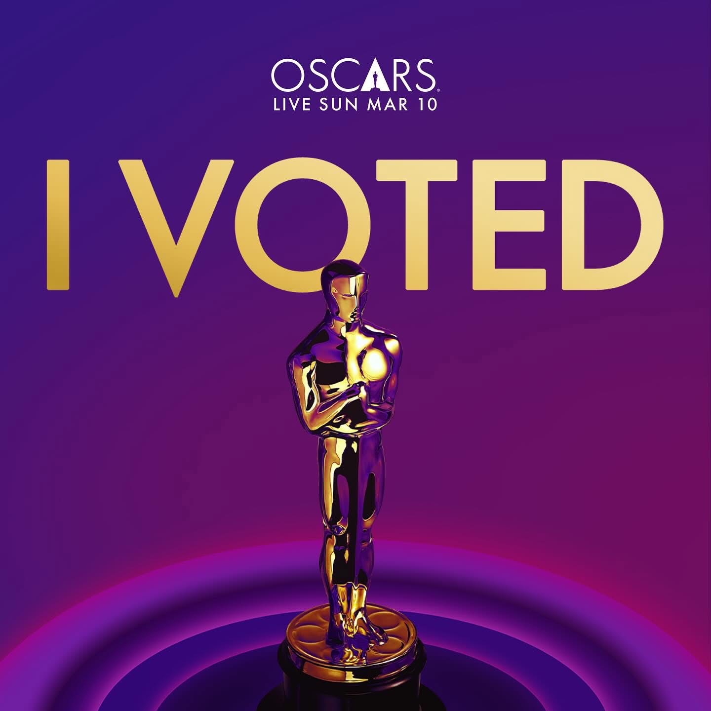 Oscars 'I Voted' voter engagement graphic