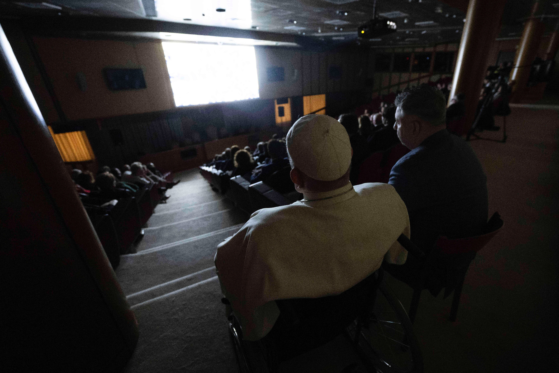 Pope Francis attends a private Vatican screening on the October 7 attacks